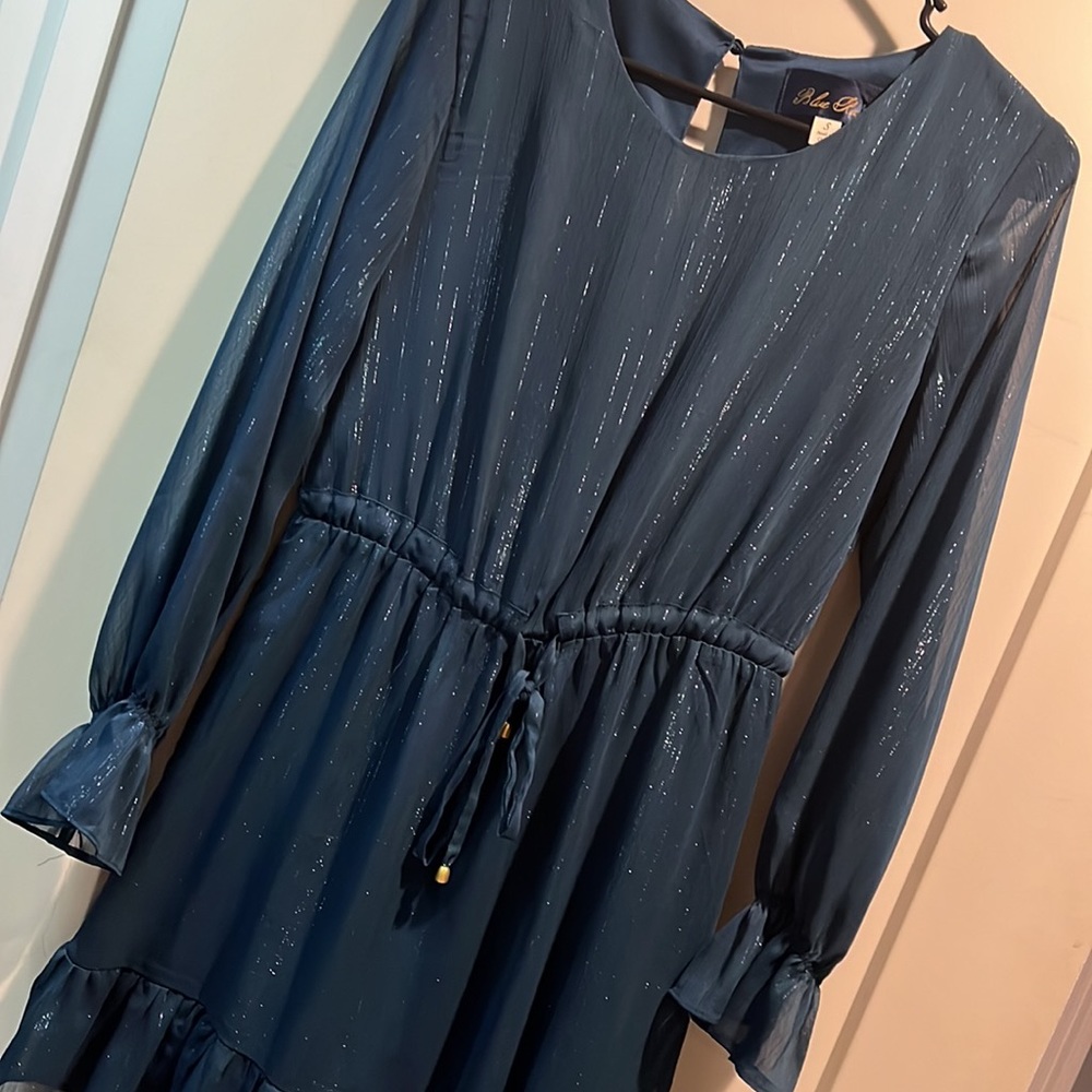 Teal long sleeve dress